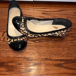 Cole Haan Elsie leopard print calf hair wedge - size 8